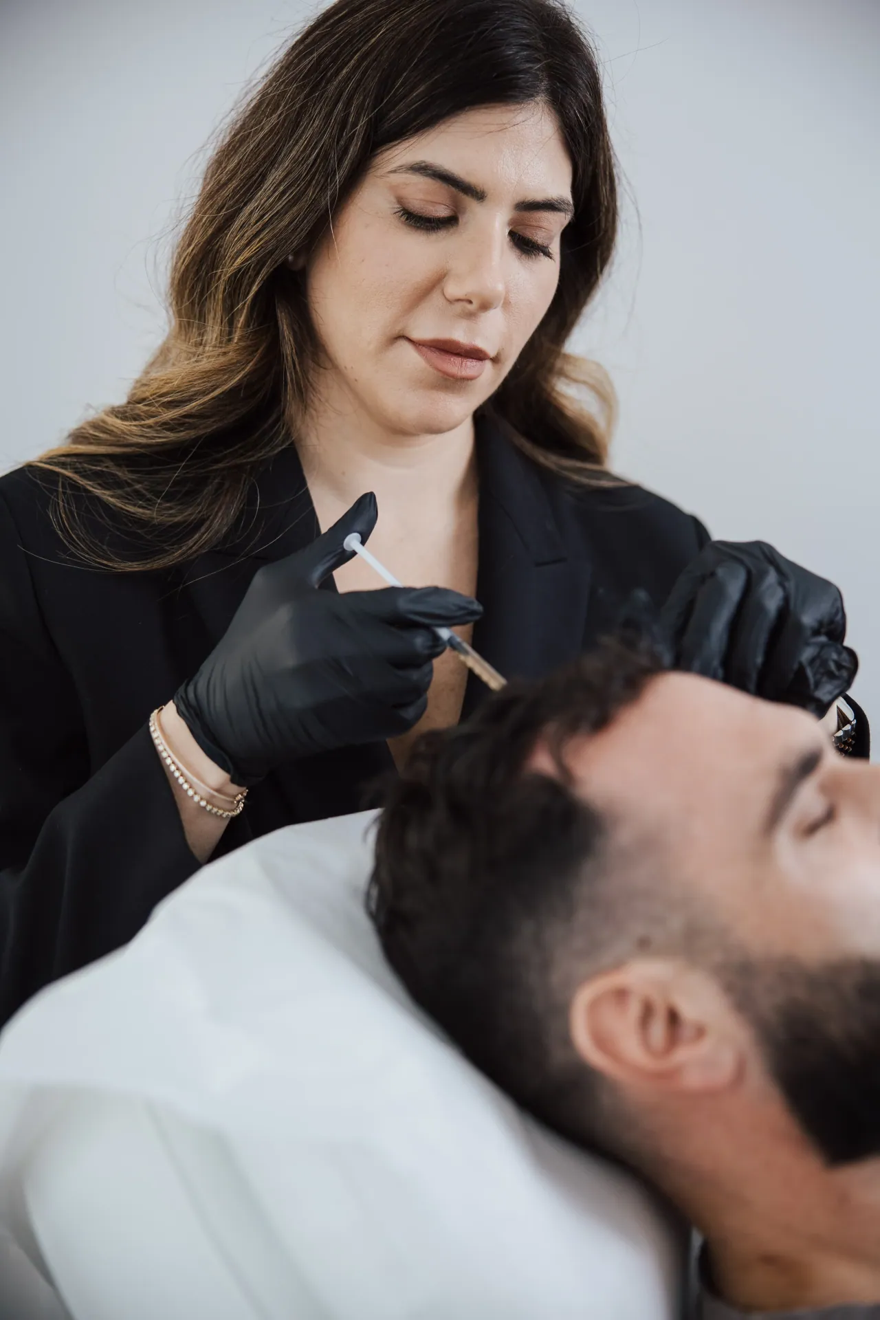 Scalp botulinum toxin treatment at the clinic